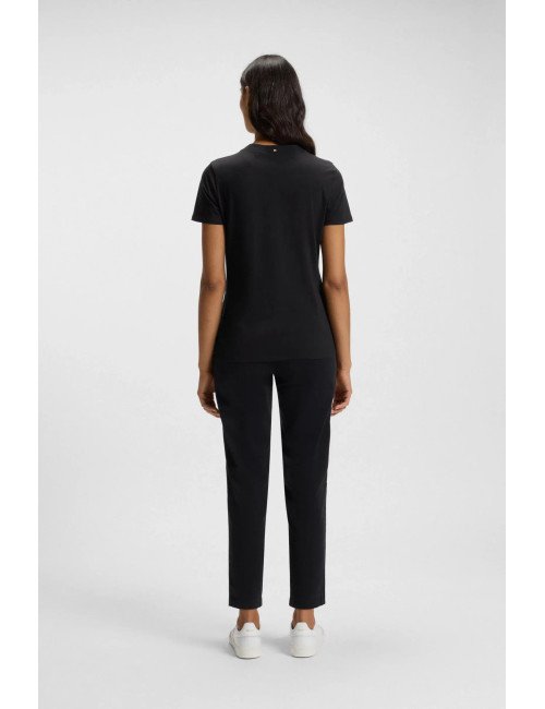 T-shirt en jersey de coton à logo contrastant