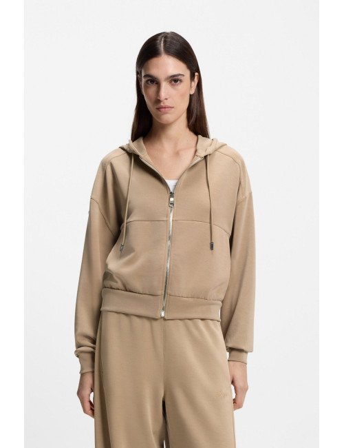 Sweat à capuche Oversize zippé avec logo brodé