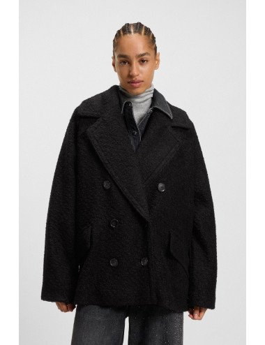 MANTEAU FEMME BOSS 50548664-BLACK