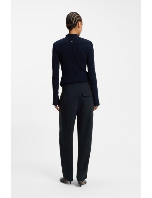 PANTALON MODERNE INFROISSABLE BOSS FEMME -50553966-MARINE