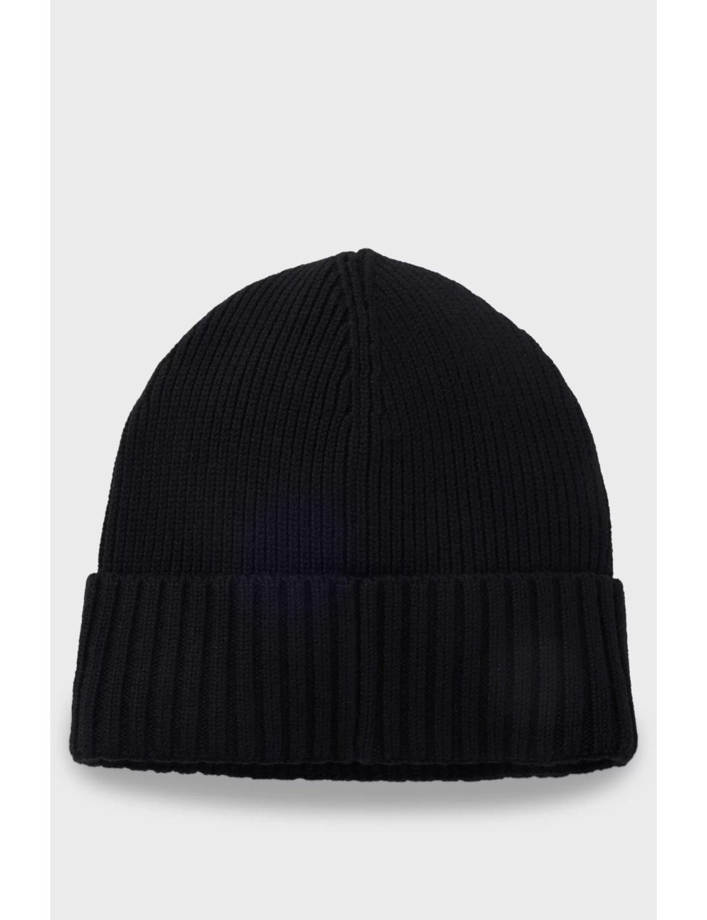 Bonnet en laine vierge avec plaque logotée