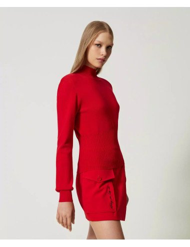 PULL FEMME TWINSET ACTITUDE 232AT3272-ROUGE