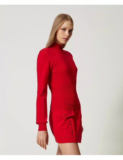 PULL FEMME TWINSET ACTITUDE 232AT3272-ROUGE