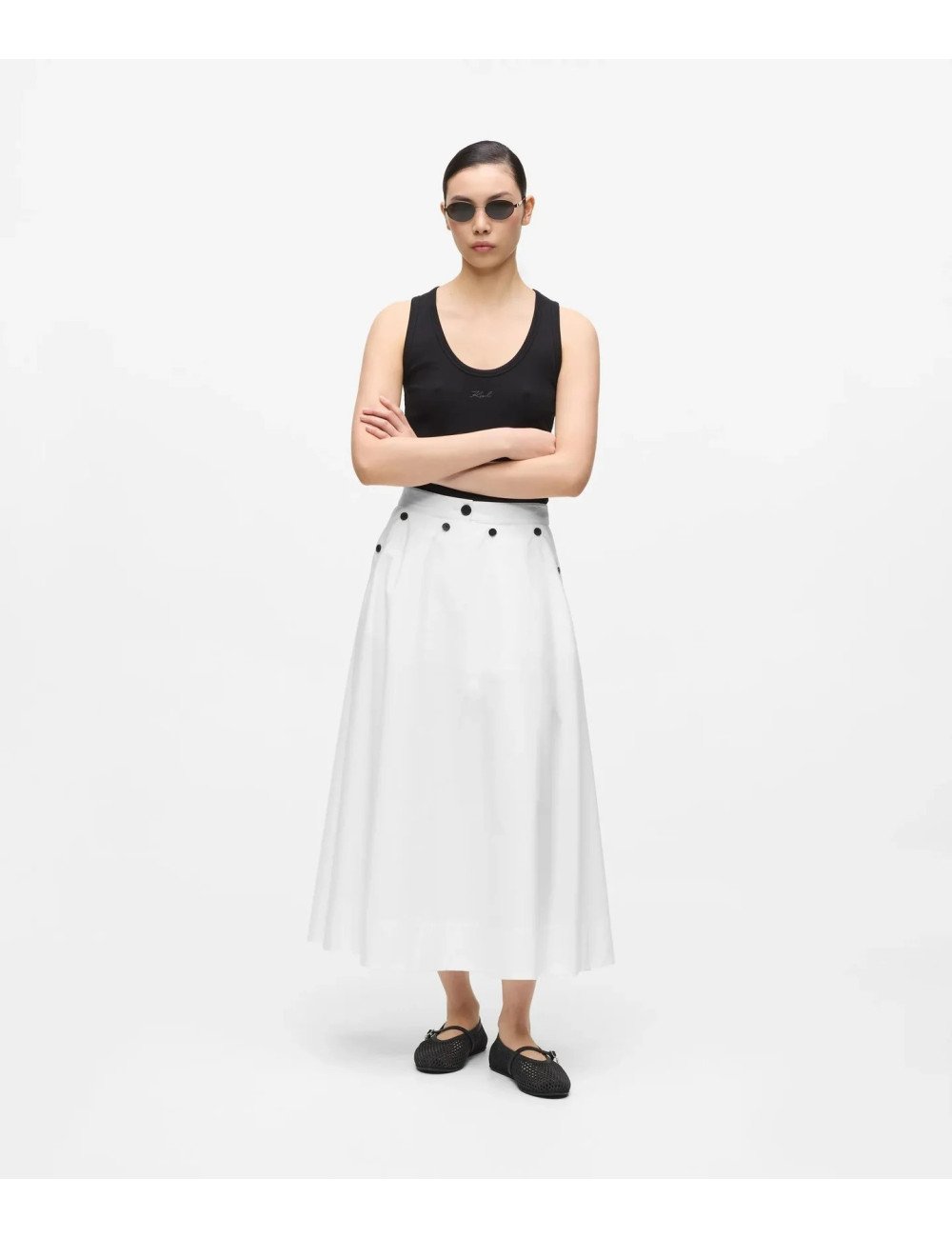 JUPE FEMME KARL LAGERFELD B2W12004-BLANC