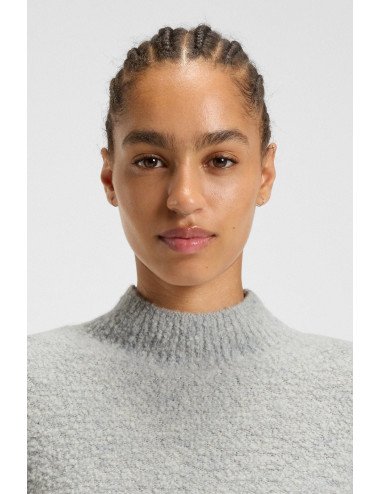 Pull en coton mélangé à teneur en cachemire avec col montant