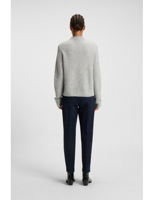 Pull en coton mélangé à teneur en cachemire avec col montant