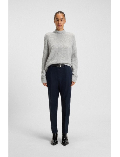 Pull en coton mélangé à teneur en cachemire avec col montant