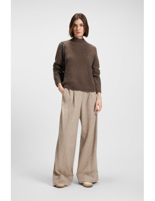 Pull en coton mélangé à teneur en cachemire avec col montant